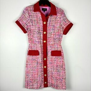 Alexia Admor Pink Tweed Dress Classy Elegant Preppy